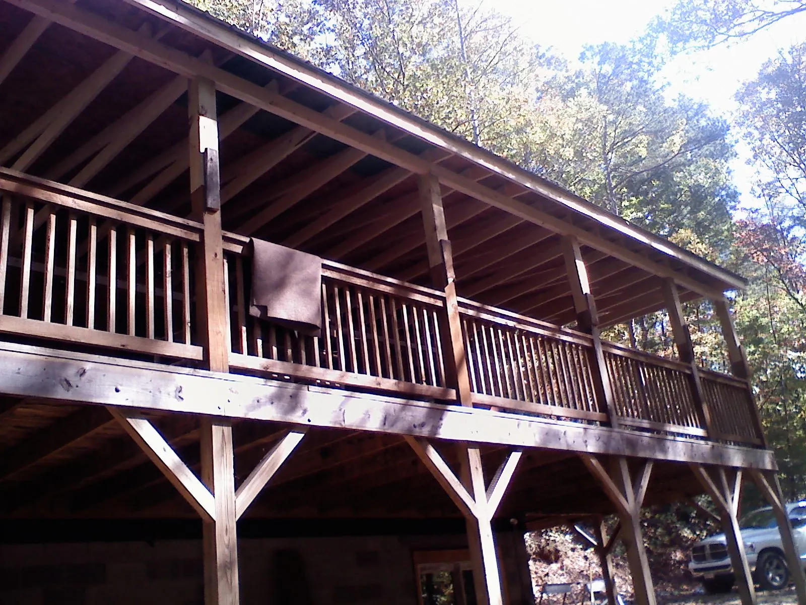 Timber framing under a new elevated porch and deck — Roof Leak Repair in Loomis by Roofing Brothers